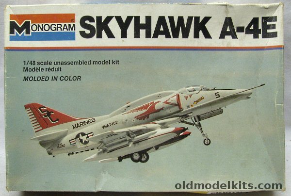Monogram 1/48 Skyhawk A-4E With KMC Update Set 48-4027 - VMAT-102 Marines or VA-144 Navy, 5406 plastic model kit